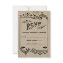 Western Style RSVP Response Card Personalized Invite