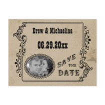 Western Style Save The Date Photo Post Card