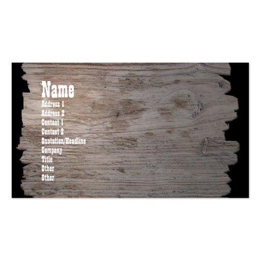 Western-style Wood Sign Business Card (front side)