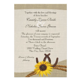 Western Sunflower and Horseshoes Invites