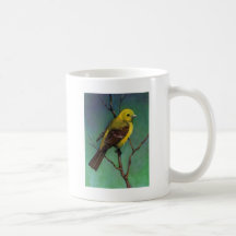 Western Tanager: Bird in Oil Pastel Coffee Mugs