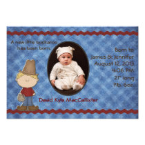 Western Theme Baby Boy Birth Announcement invitations