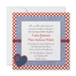 Western Theme Checks Wedding Invitation