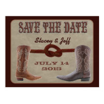 Western theme "save the date" postcard postcards