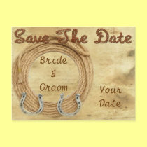 Western Theme Save the Date Postcard, Announcement postcards