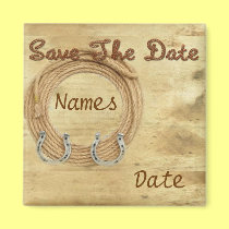 Western Theme Wedding Save the Date Magnets magnets