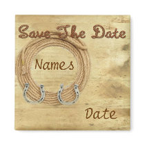 Western Theme Wedding Save the Date Magnets