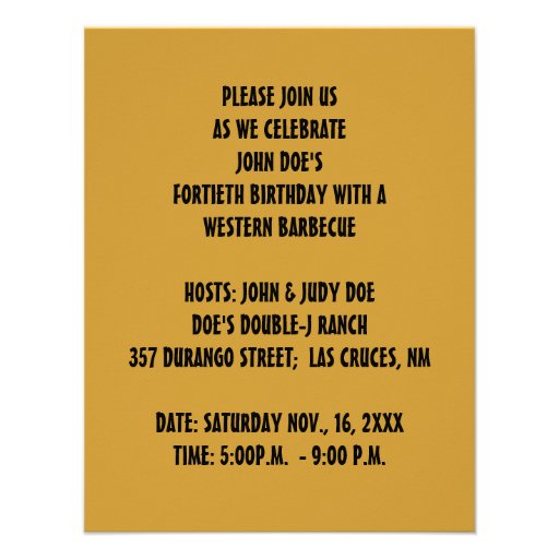 WESTERN THEMED BIRTHDAY PARTY INVITATIONS INVITES