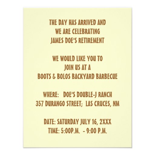 WESTERN THEMED PARTY INVITATION ~ EZ2 CUSTOMIZE