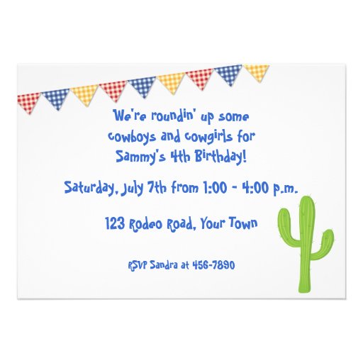 Western Themed Photo Birthday Invitation