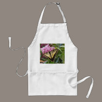 Western Tiger Swallowtail butterfly on pink lilacs aprons