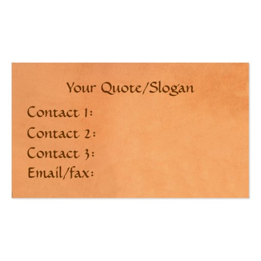 Western Tooled Leather Look Business Card Template (back side)