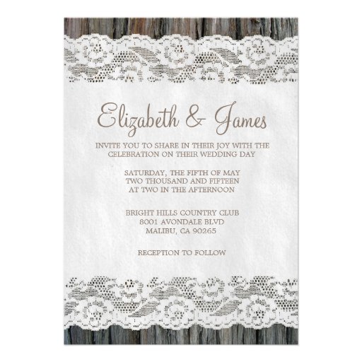 Western Tree Bark Wedding Invitations