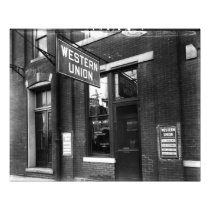 Western Union Old 1930 Black and White Photo Art