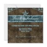 Western Vintage Grad Photo Card Blue Star Personalized Invitation