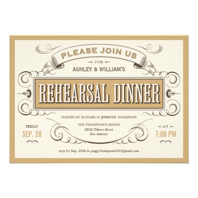 Western Vintage Rehearsal Dinner Invitations