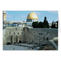 Western wall with Dome of the Rock, Jerusalem, Isr Greeting Card
