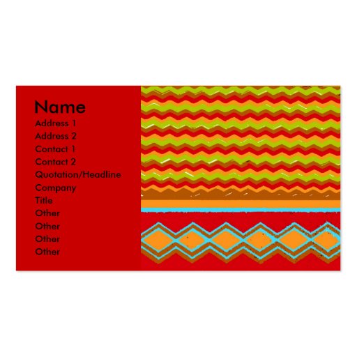 Western Wave Abstract Business Cards (front side)