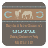 Western Wedding Anniversary Party Favor Stickers