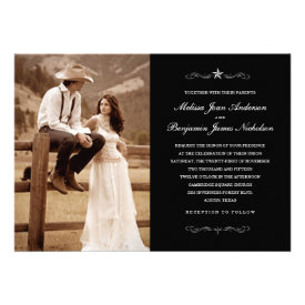 Western Wedding Photo Invitations
