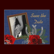 Western Wedding Save the Date Announcement postcards