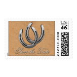 Western Wedding Save the Date Postage Stamp