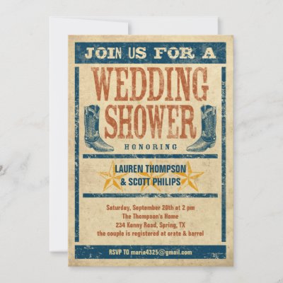 Country Western Wedding Invitations on Country Western Style Wedding Shower Invitation  Great For A Couple S