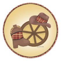 Western Wheel with hat and boots sticker