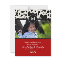 Western Wishes Monogram Christmas Card Invite