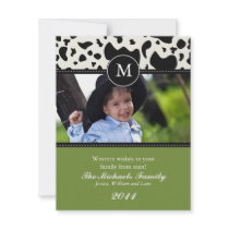 Western Wishes Monogram Christmas Card Custom Invitations