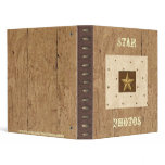 Western Wood/Leather/Star Print Avery Binder