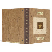 Western Wood/Leather/Star Print Avery Binder