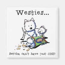 Westie Addict Square Magnet