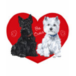Westie and Scottie Valentine t-shirts