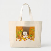 Westie - Autumn Leaves Tote Bag