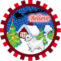 westie believe in santa ornament photo sculptures