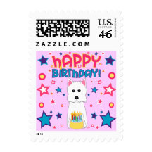 Westie Birthday Postage Stamp