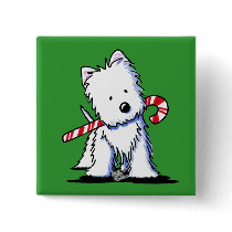 Westie Candy Cane Cutie Pin Button buttons