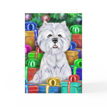 Westie Christmas Open Gifts cards by DanesRUs Westie Christmas Open Gifts cards