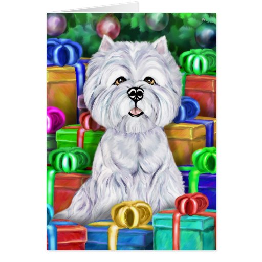 Westie Christmas Open Ts Greeting Card Zazzle