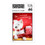 Westie Christmas Wishes Postage Stamp