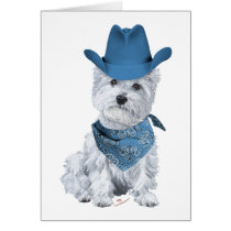 Westie Cowboy in Blue Cards