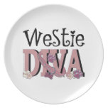 Westie DIVA Dinner Plates