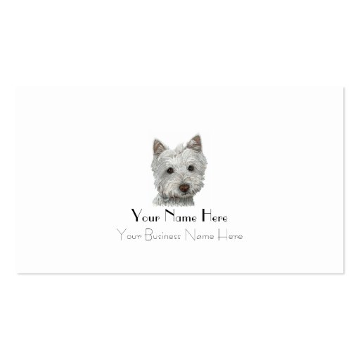 Westie Dog Business Card (back side)