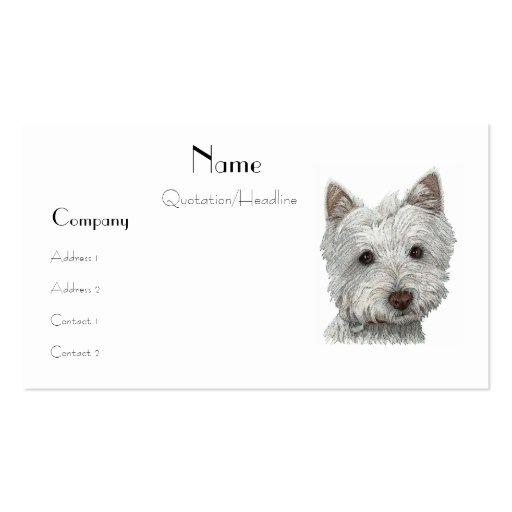Westie Dog Business Card