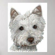 Westie Dog Print