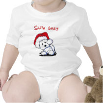 Westie Dog SANTA BABY Apparel (Lights) t-shirts