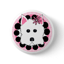 Westie Girl buttons by totallypainted Westie Girl buttons
