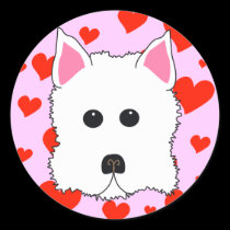 Westie Hearts Stickers stickers