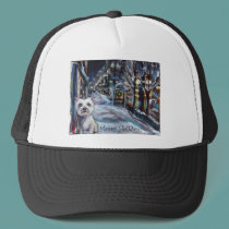 Westie Holiday scene hats by zadajeanne Westie Holiday scene hats